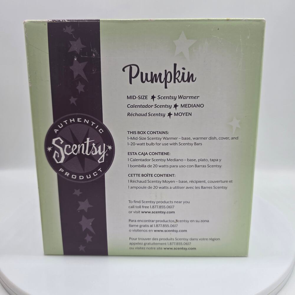 Scentsy Pumpkin Premium Mid Size Wax Warmer w/Box Orange Fall Halloween Autumn - Picture 7 of 9